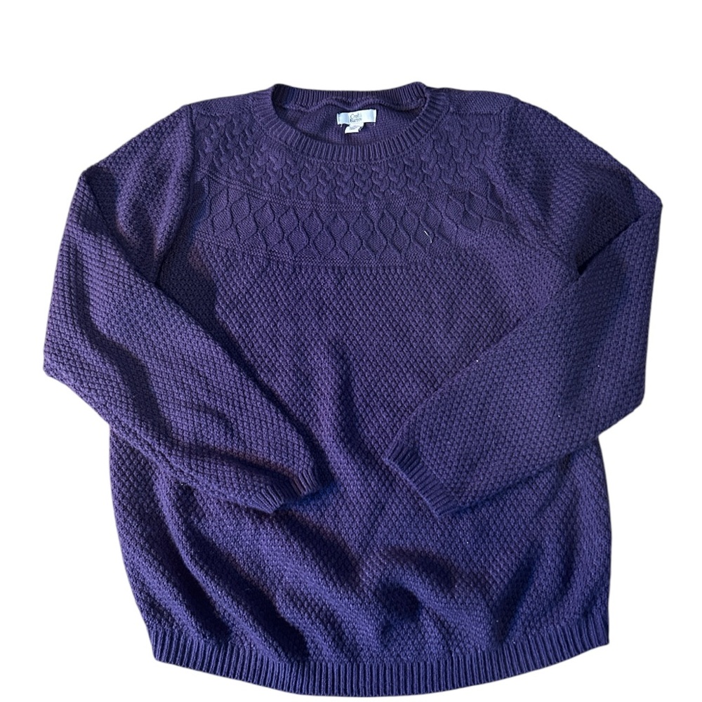 croft & barrow Purple Knitted Crew Neck Sweater